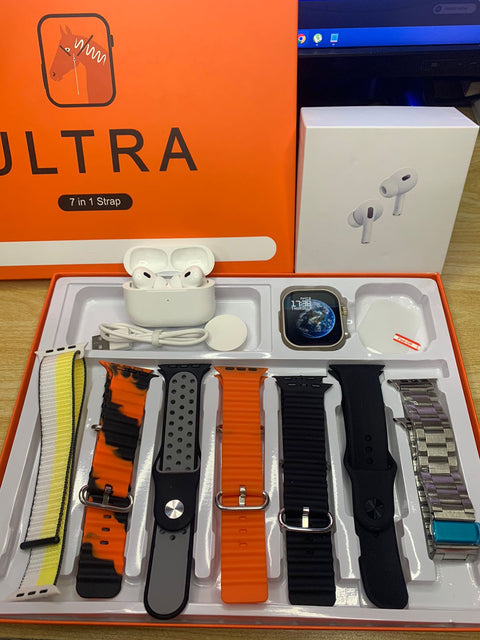 Ultra 7 In 1 Strap Smart Watch With Free Airpods Pro 2 (ANC)