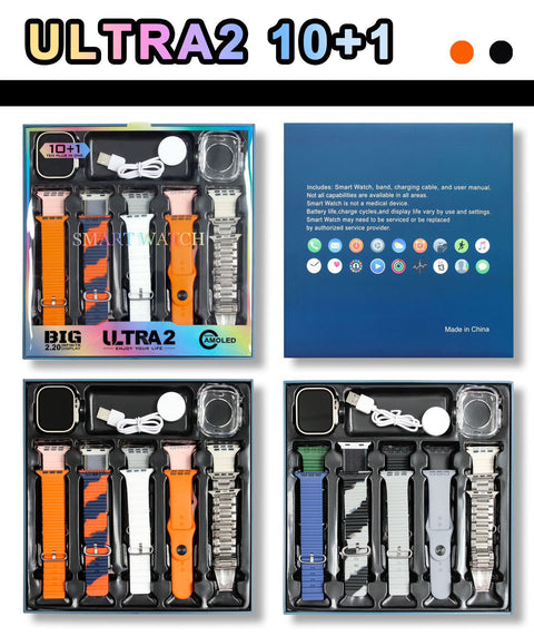 Ultra 10 Smart Watch With 10 Straps and Free Watch Protector